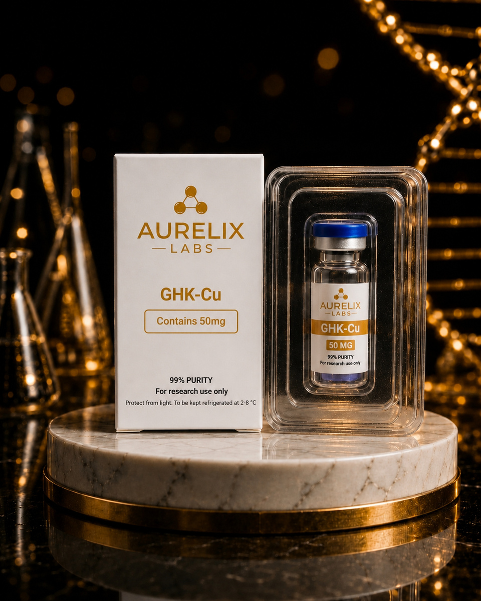 GHK-Cu 50 mg — balenie a ampulka AURELIX LABS
